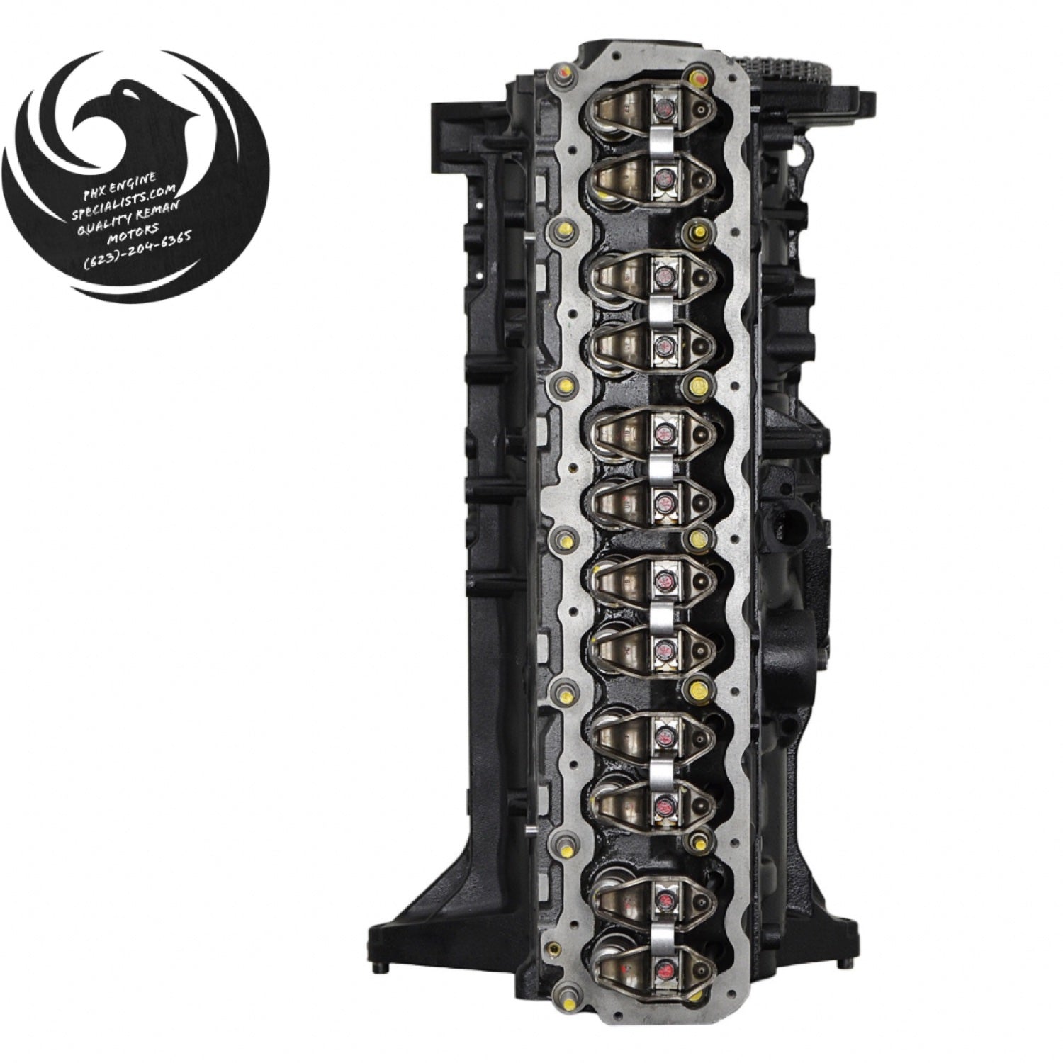 Jeep 4.0L inline-6 remanufactured engine - top view - Phoenix Engine Specialists