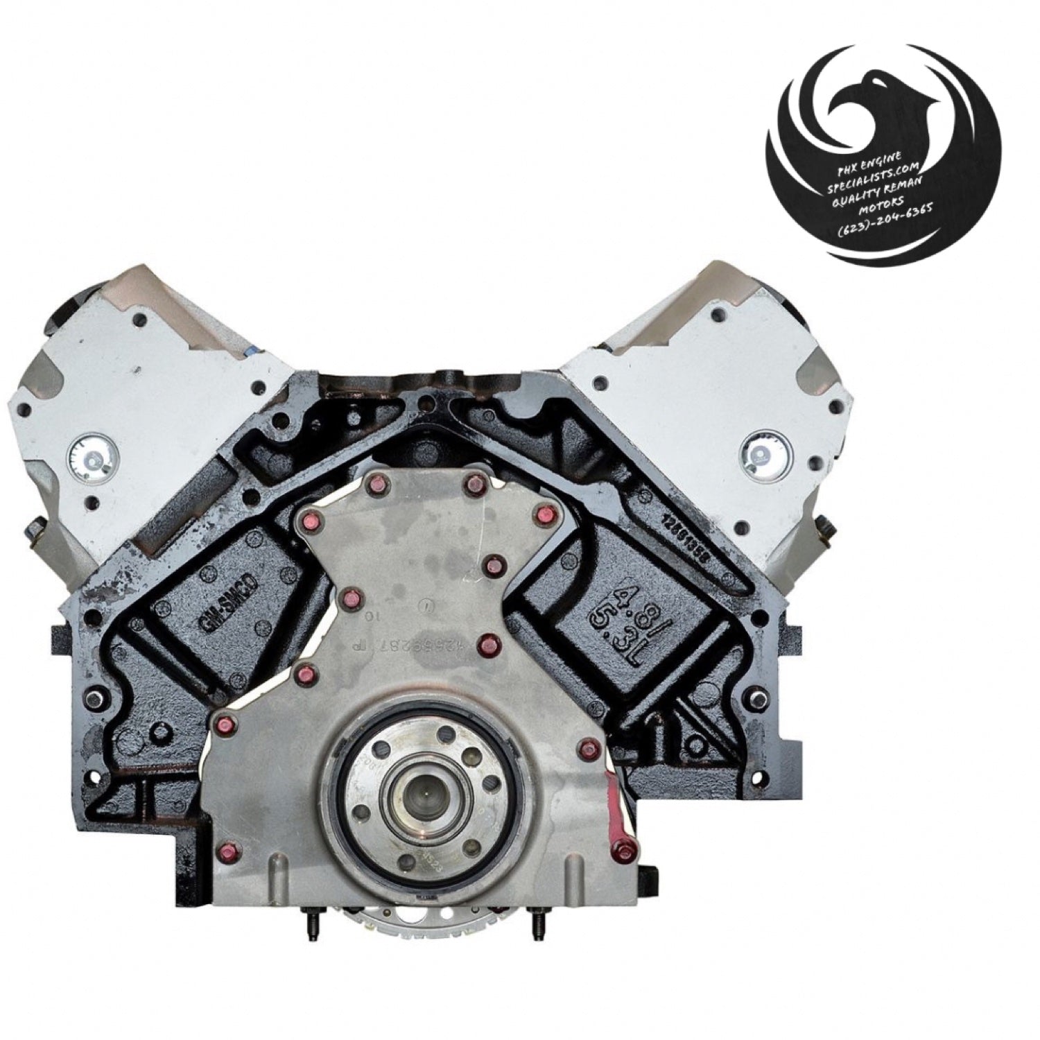 Remanufactured GM 4.8L Vortec V8 VVT (L20) engine - rear view