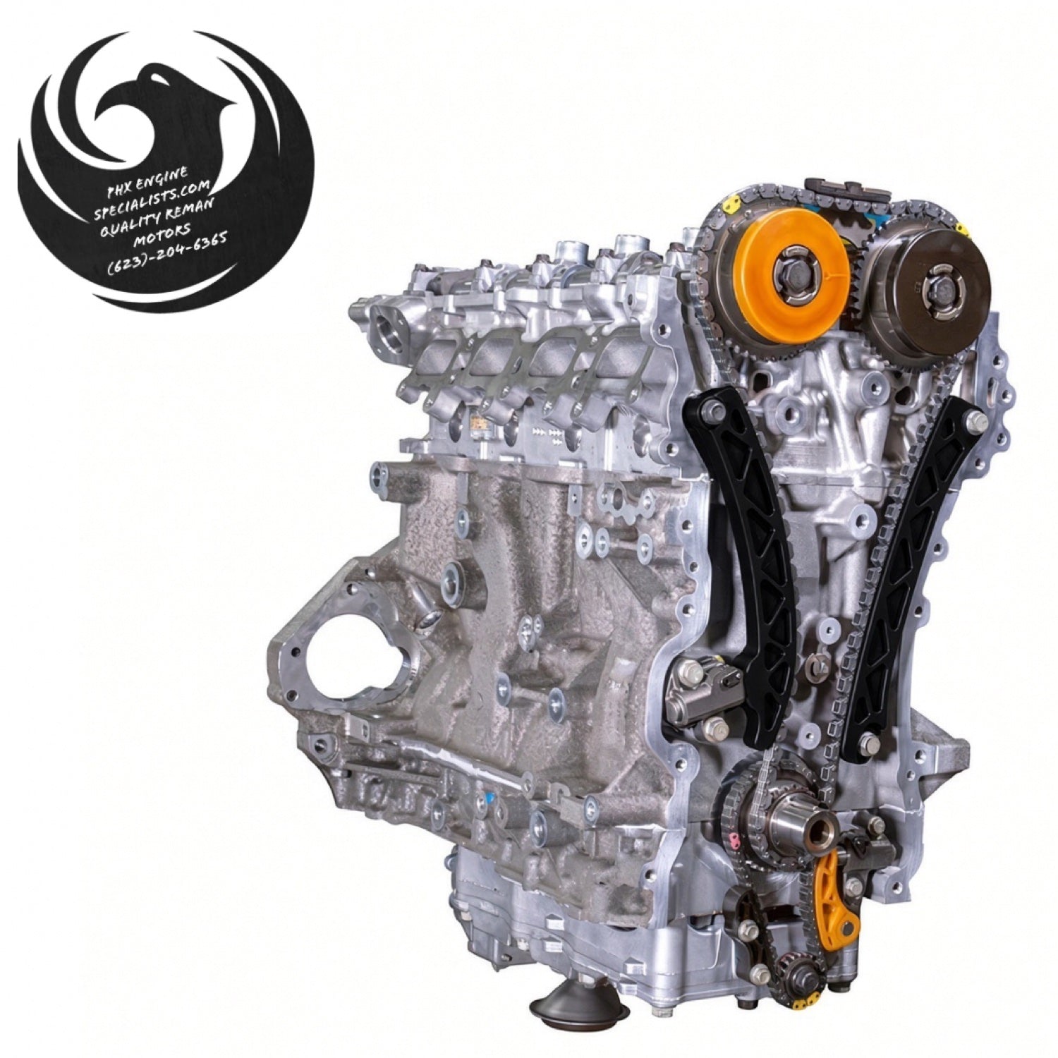GM 2.5L LCV Ecotec remanufactured long block, front view with timing set