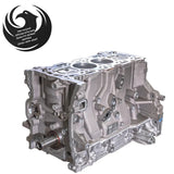 GM 2.5L Ecotec engine block shown during build, crankshaft end view