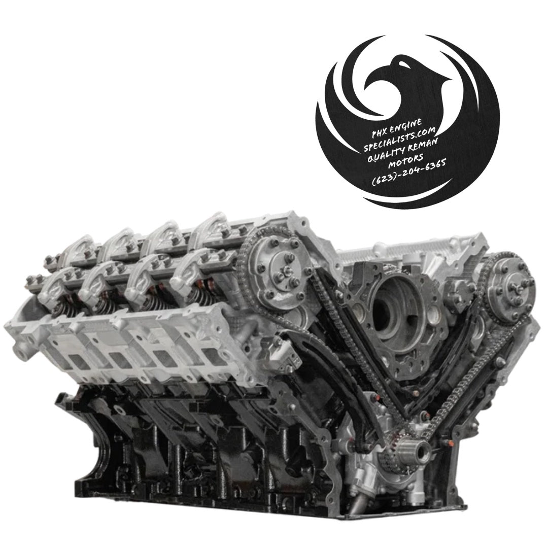 Remanufactured Ford 6.2L Boss V8 engine (2017+) - front 3/4 (timing chains) view - Phoenix Engine Specialists