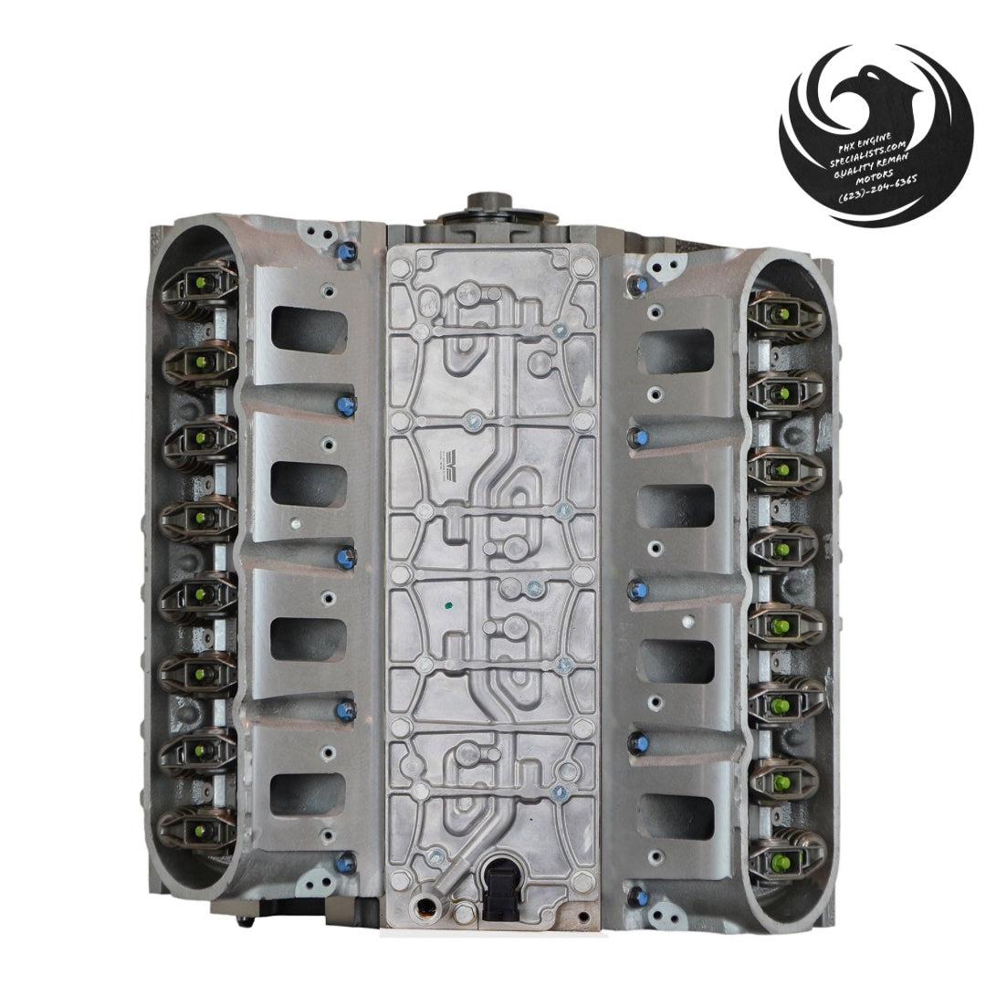Remanufactured GM 6.0L Vortec V8 engine - top view - Phoenix Engine Specialists
